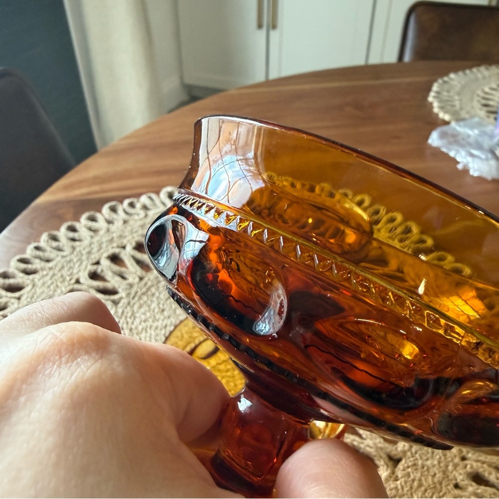 Amber vintage Glass Goblet Set - Picture 7 of 10